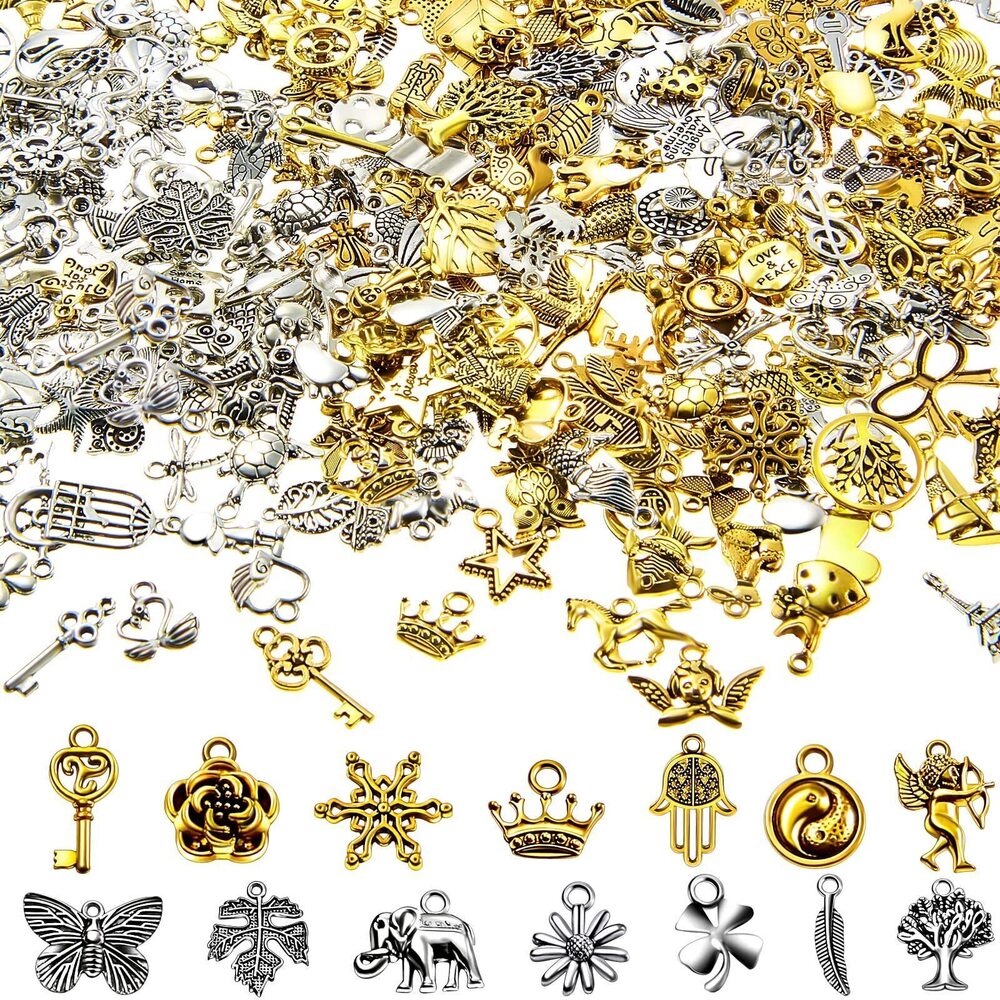 1728 300 Pieces Vintage Charms Bulk Lots Mixed Antique Tibetan Silver &